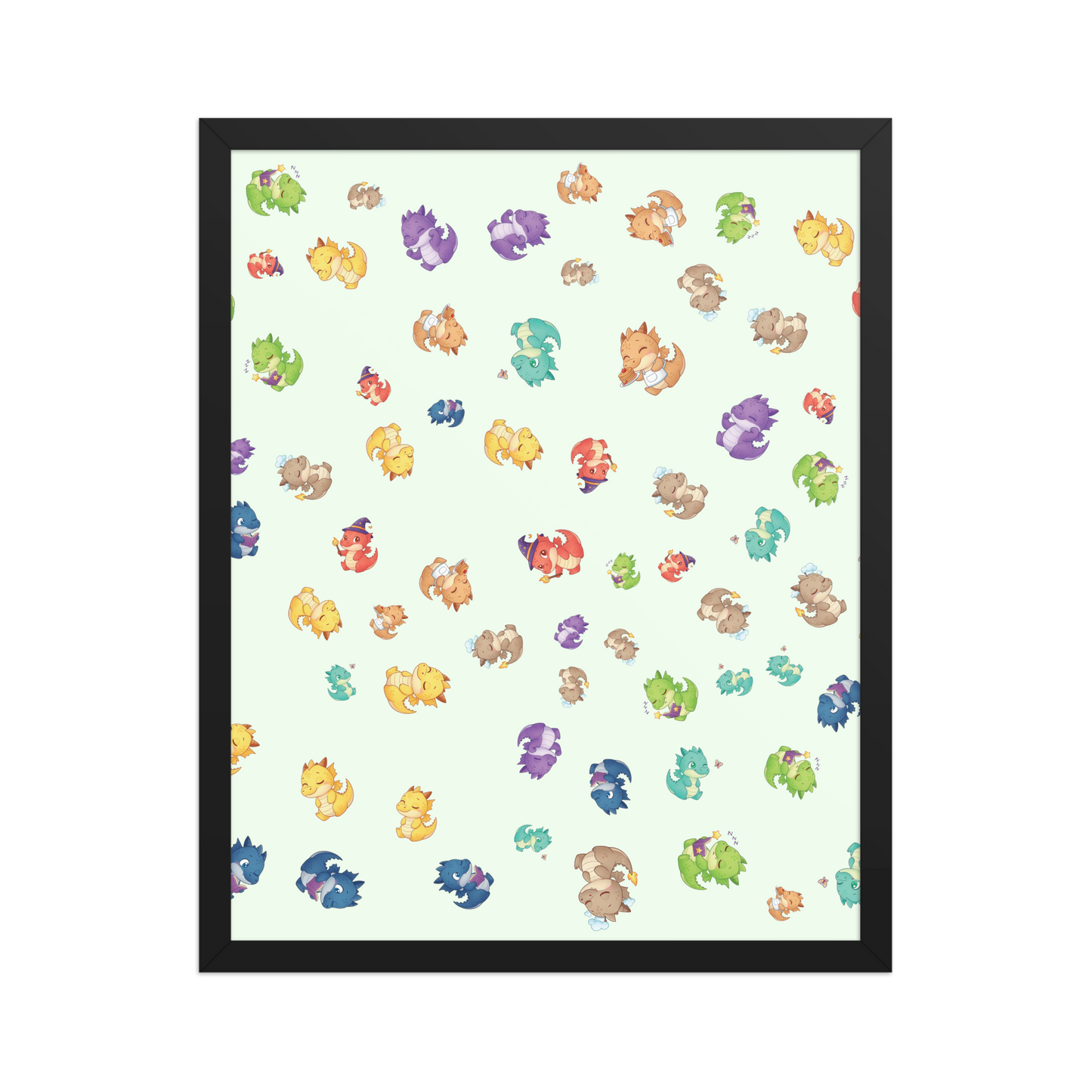 Character Pattern Poster with Repeating Illustrated Creatures