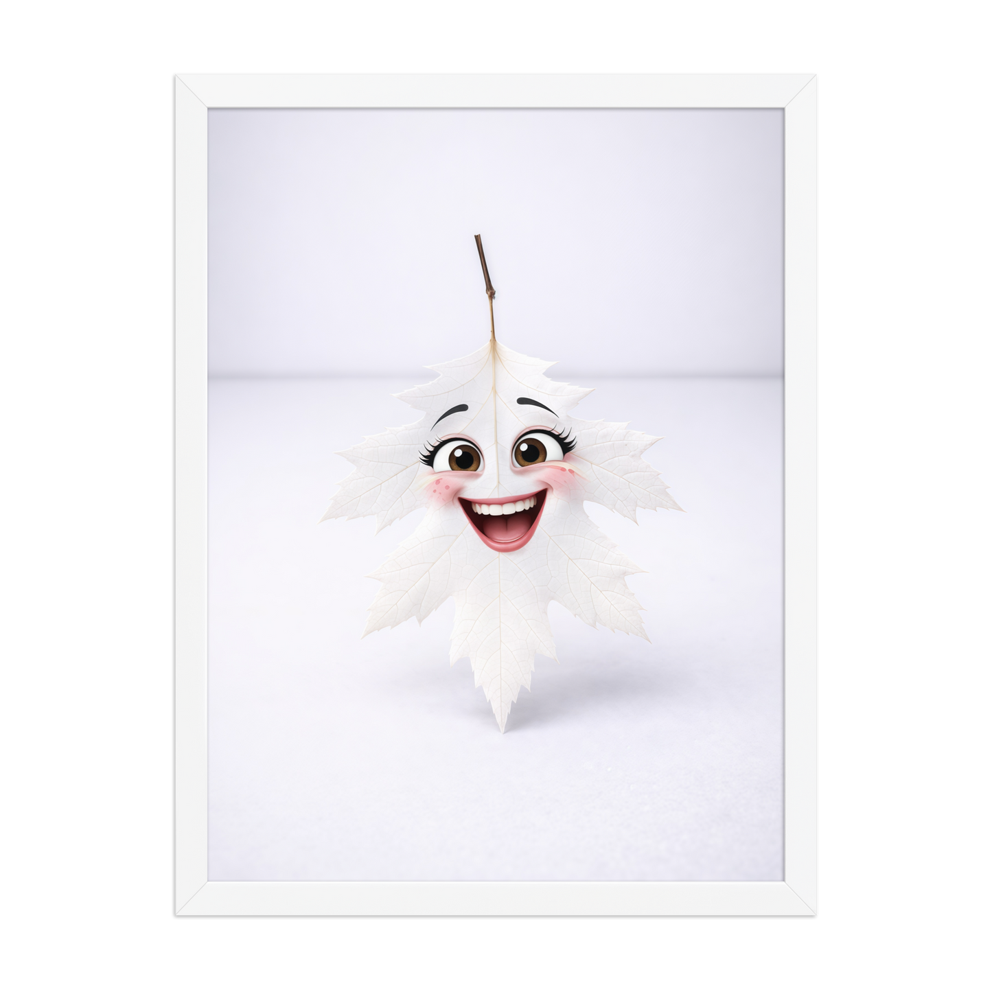 Framed cartoon character wall art poster, playful illustration art print for modern home decor