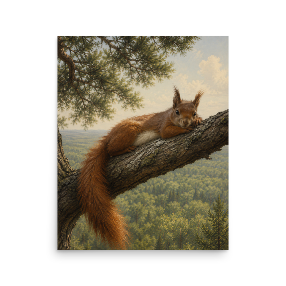 Squirrel Canopy Calm Poster