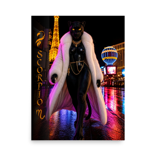 Scorpio woman black panther zodiac poster
