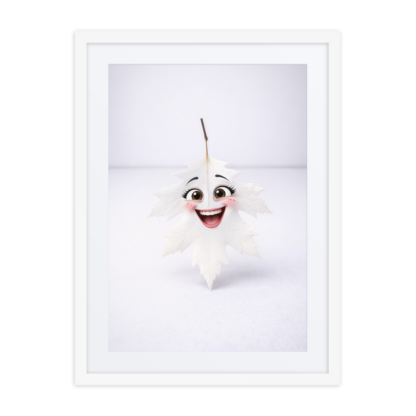 Framed cartoon character wall art poster, playful illustration art print for modern home decor