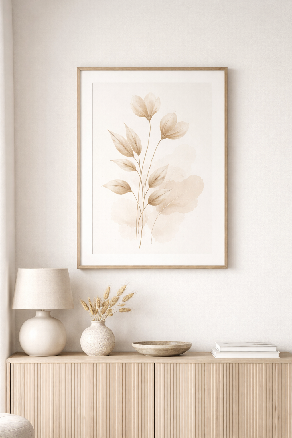Neutral and minimalist wall art prints for modern interiors
