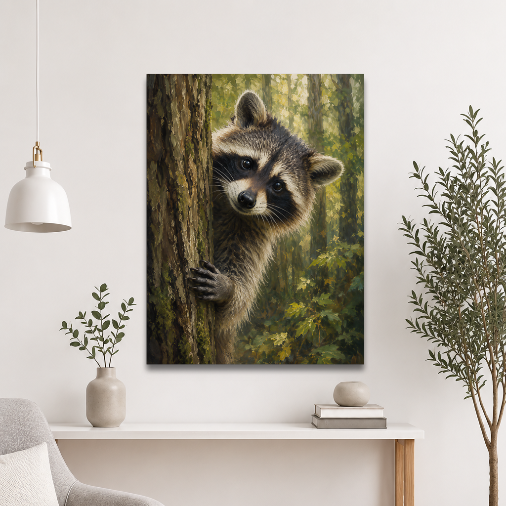 Raccoon Curiosity Poster