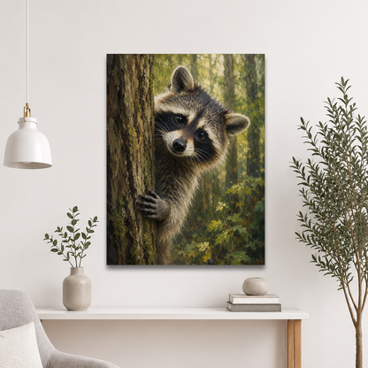 Raccoon Curiosity Poster