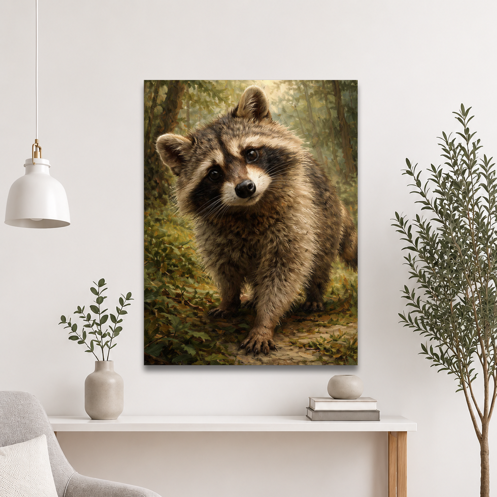 Raccoon Forest Curiosity Poster