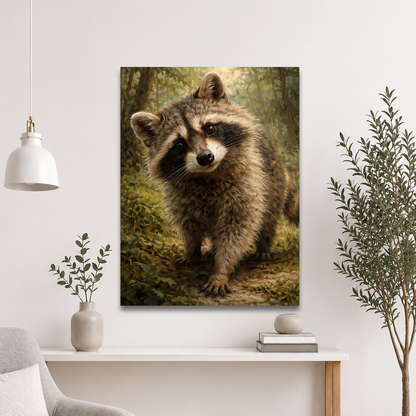 Raccoon Forest Curiosity Poster