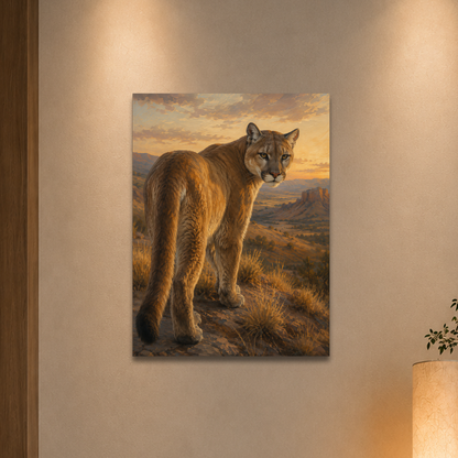 Mountain Lion Sunset Pride Poster