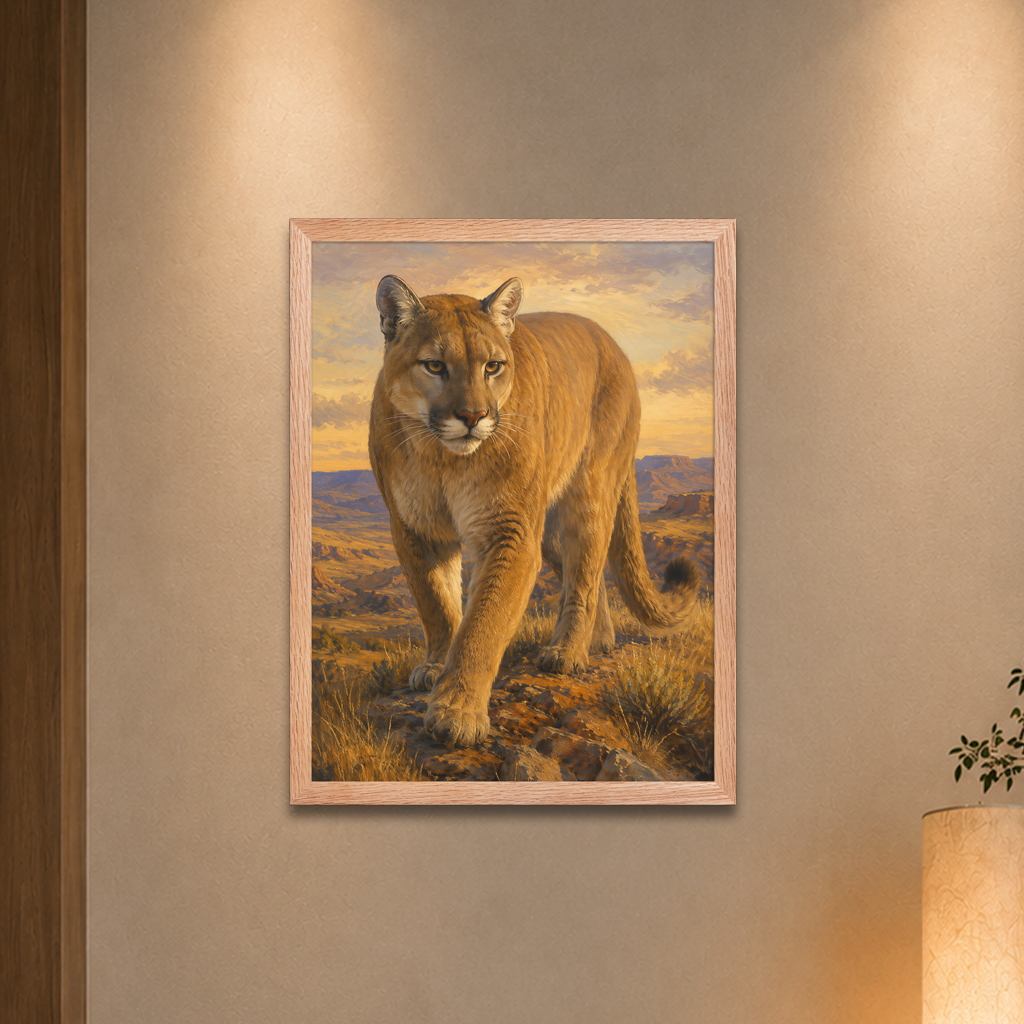Mountain Lion Desert Pride Framed Poster