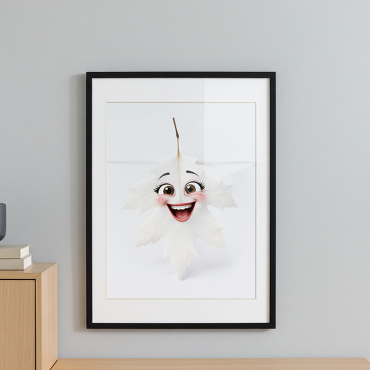 Cartoon character wall art print, framed playful illustration poster