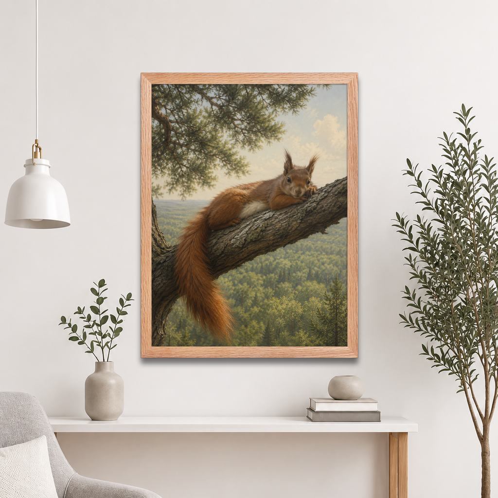 Squirrel Canopy Calm Framed Poster