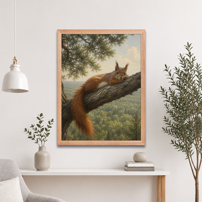Squirrel Canopy Calm Framed Poster