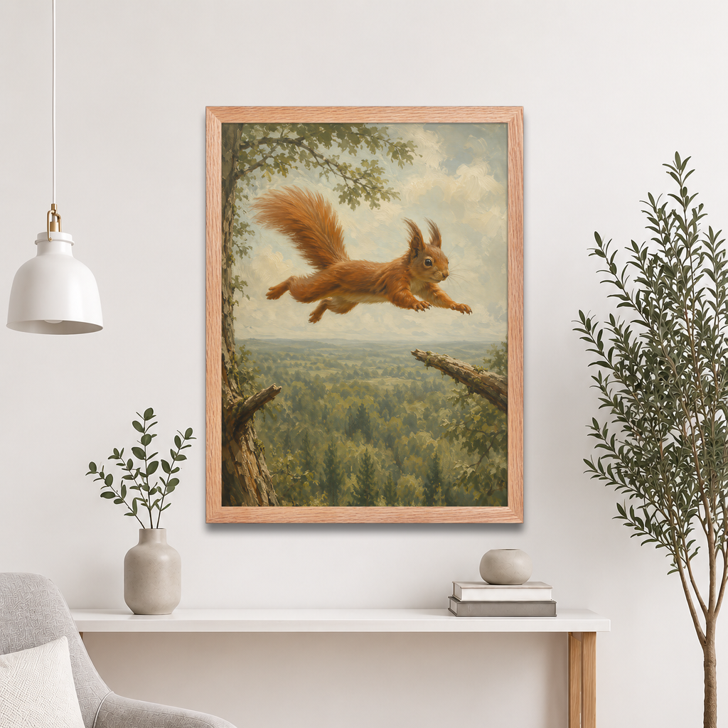 Squirrel Forest Freedom Framed Poster