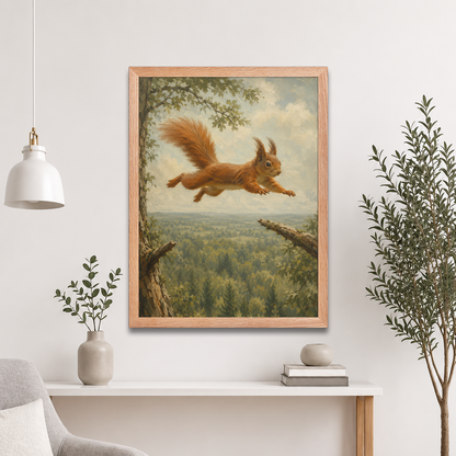 Squirrel Forest Freedom Framed Poster