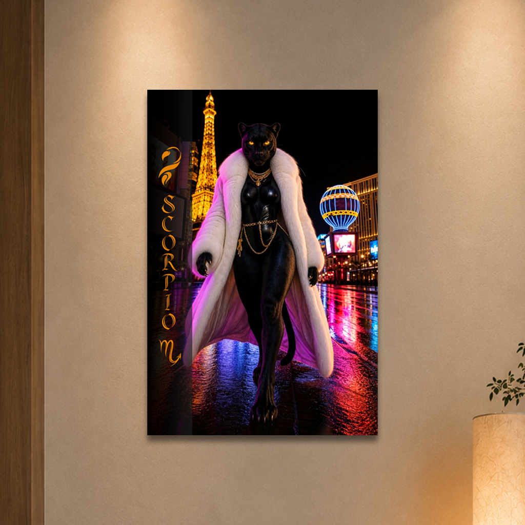 Scorpio woman black panther zodiac poster