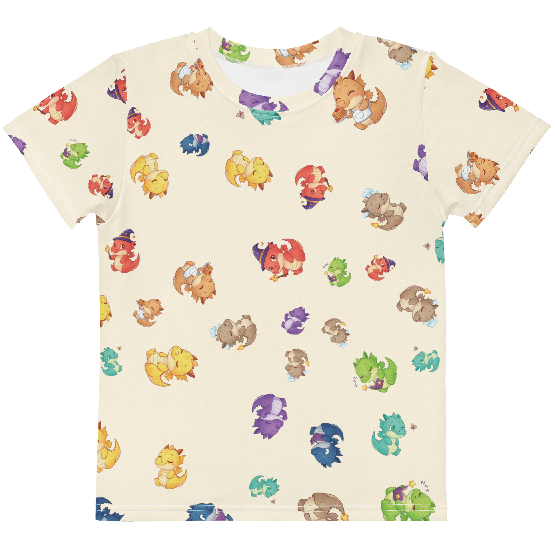 Kids all-over print t-shirt with illustrated pattern