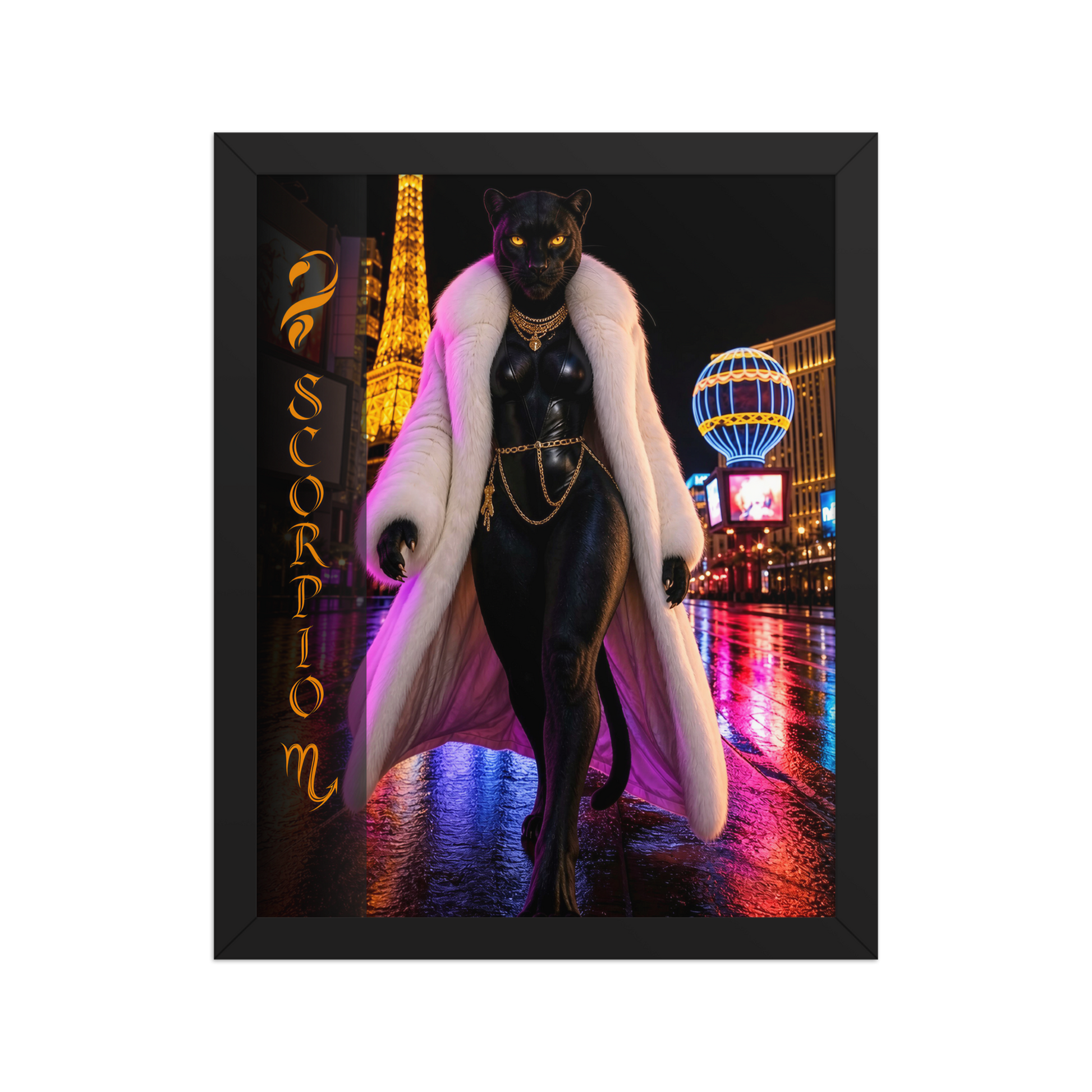 Scorpio Woman Black Panther Framed Poster