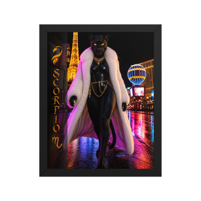 Scorpio Woman Black Panther Framed Poster