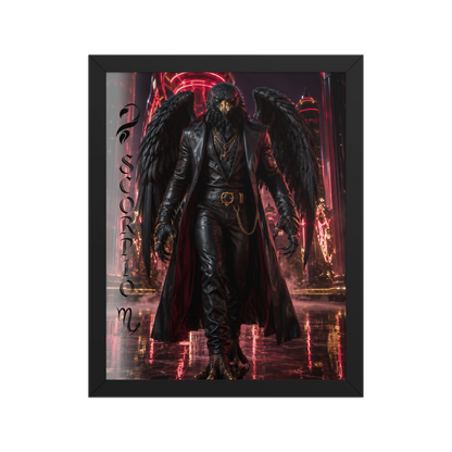 Scorpio man black eagle framed poster