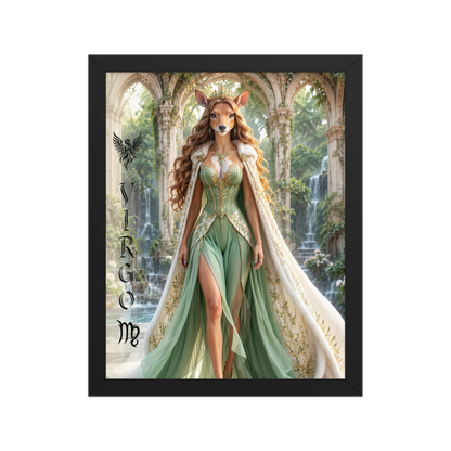 Virgo woman deer queen framed poster
