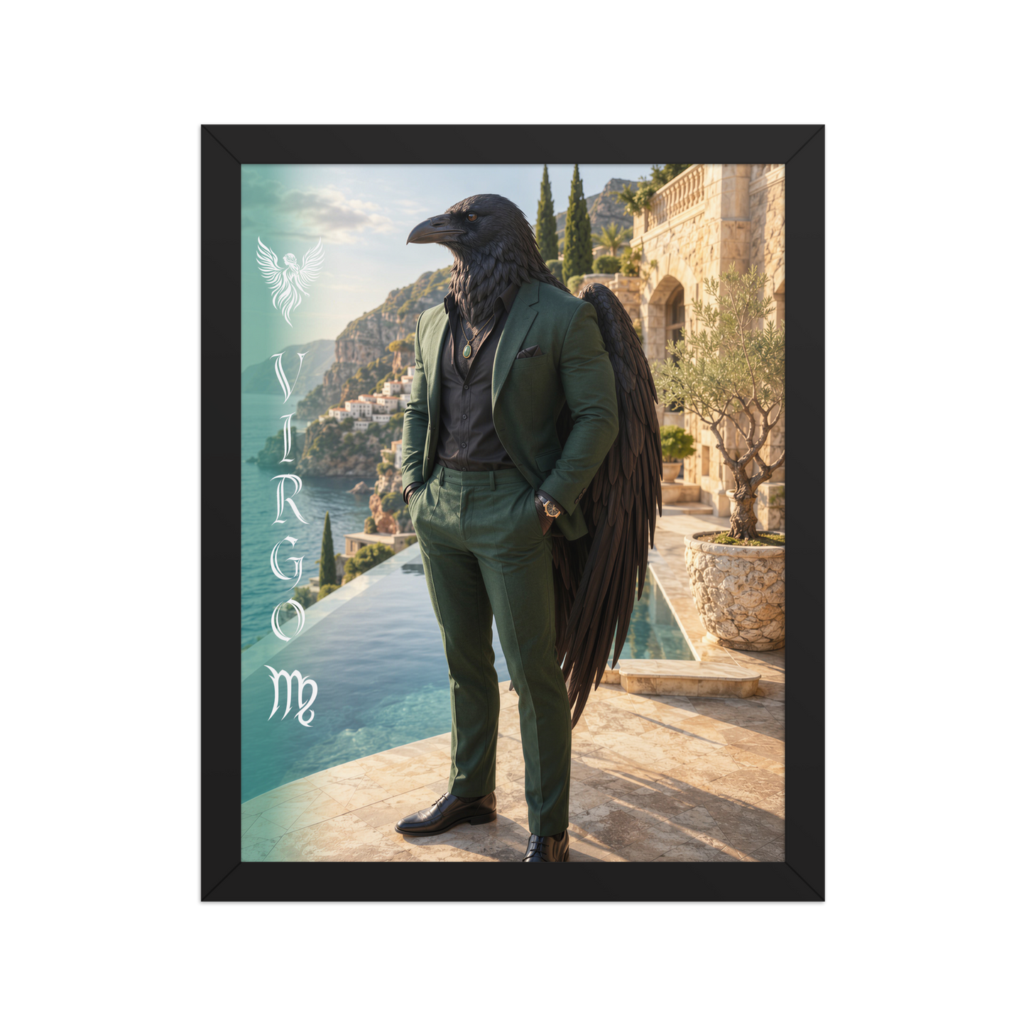 Virgo man raven king framed poster