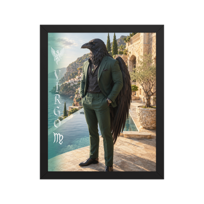 Virgo man raven king framed poster
