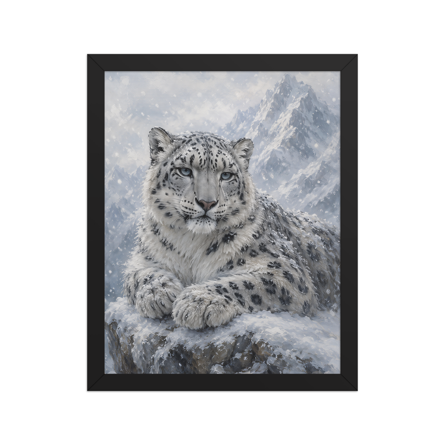 Snow Leopard Calm Framed Poster
