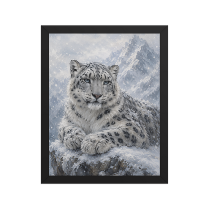 Snow Leopard Calm Framed Poster