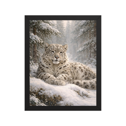 Snow Leopard Winter Calm Framed Poster