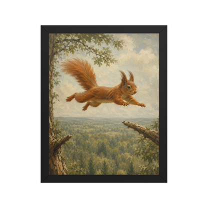 Squirrel Forest Freedom Framed Poster