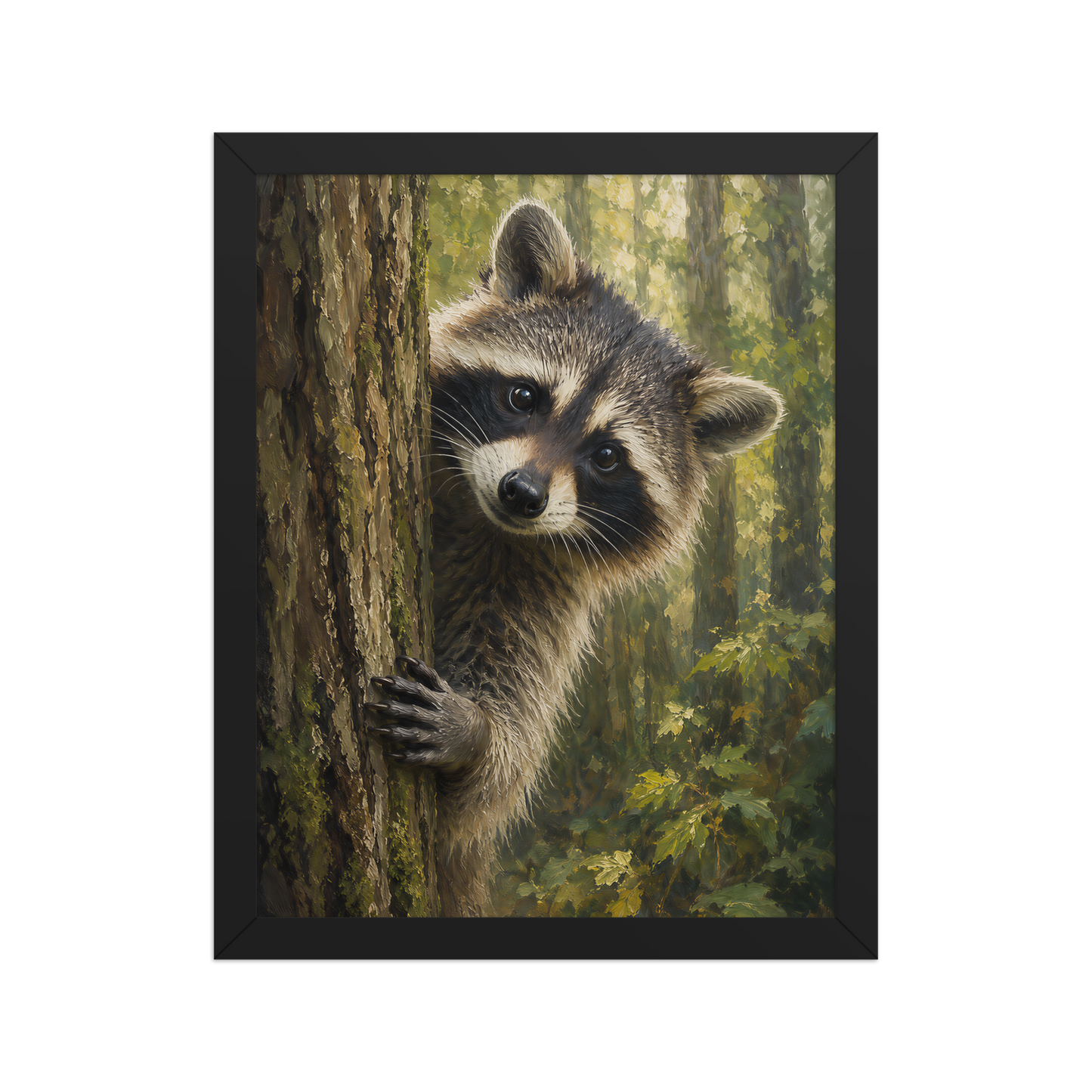 Raccoon Curiosity Framed Poster