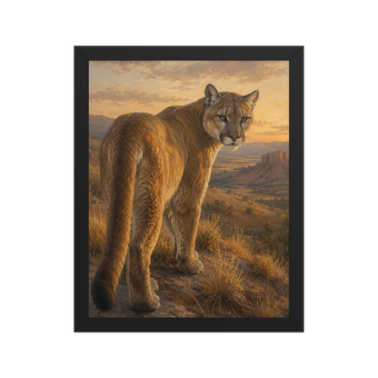 Mountain Lion Sunset Pride Framed Poster