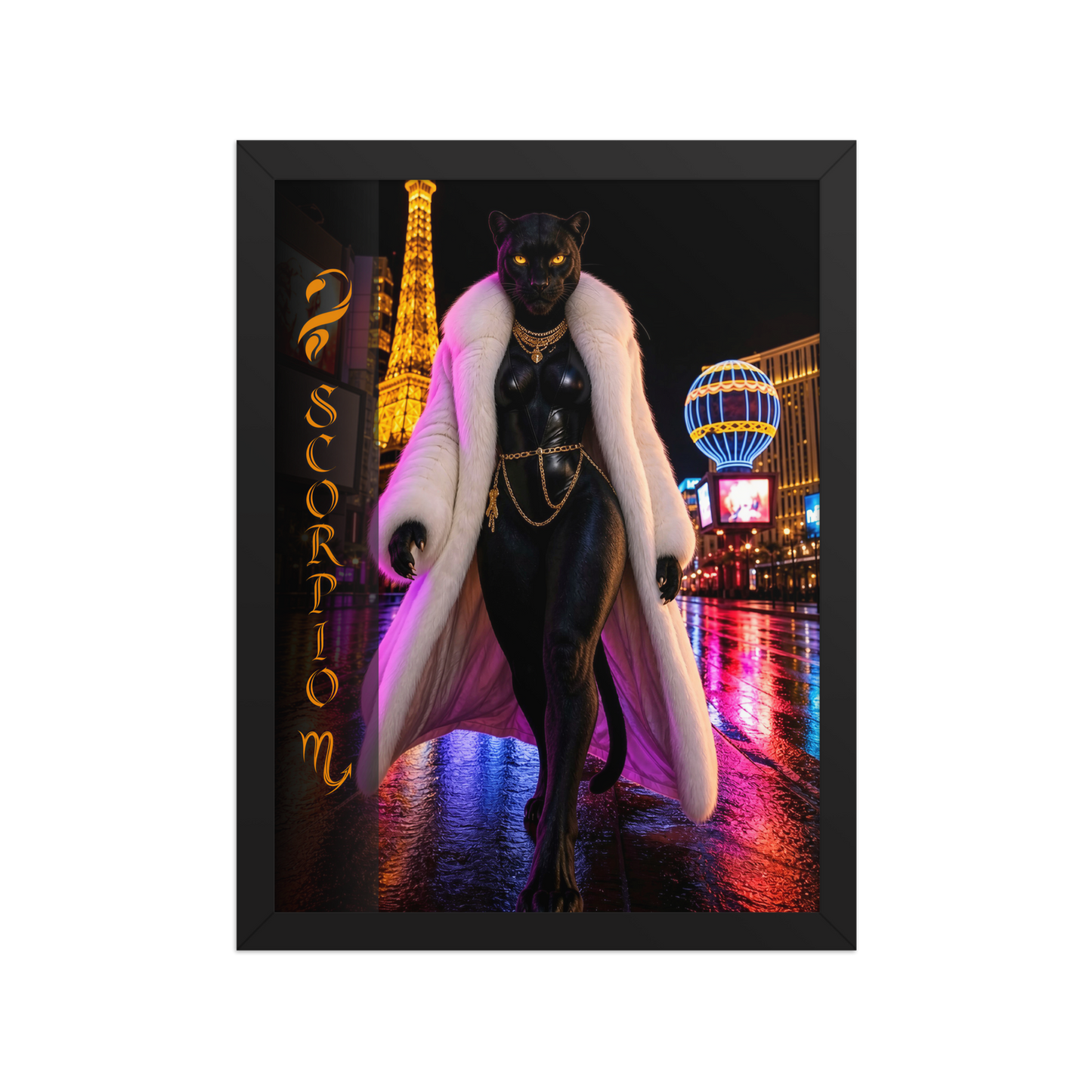 Scorpio Woman Black Panther Framed Poster