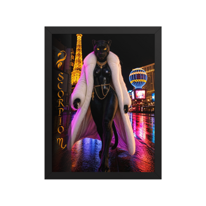 Scorpio Woman Black Panther Framed Poster