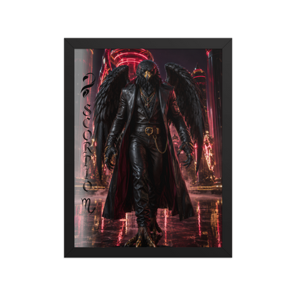Scorpio man black eagle framed poster