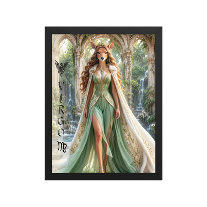 Virgo woman deer queen framed poster