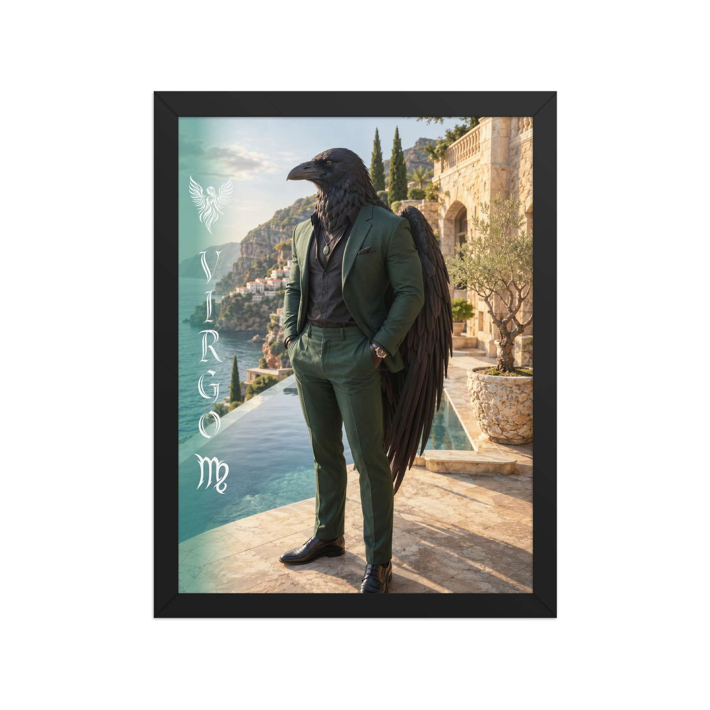 Virgo man raven king framed poster