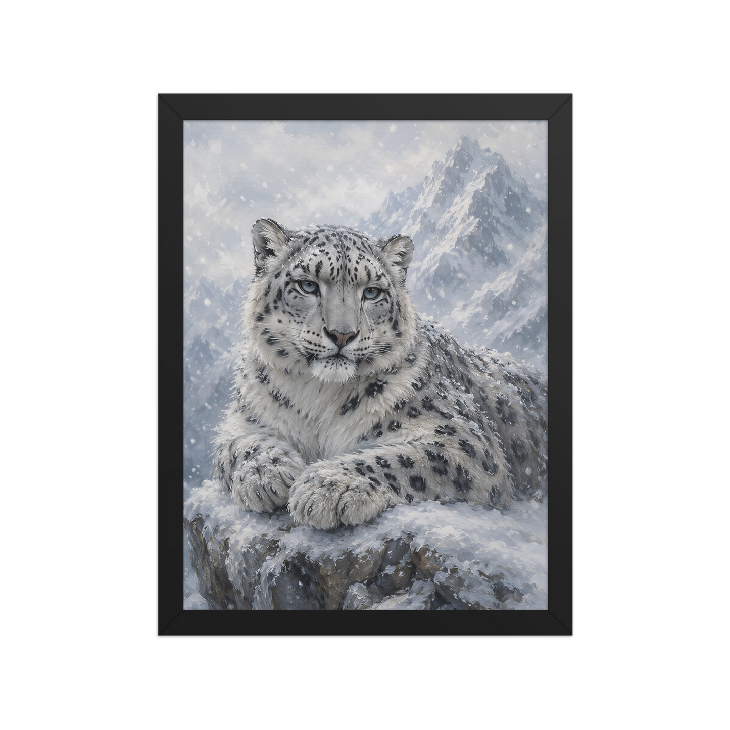 Snow Leopard Calm Framed Poster