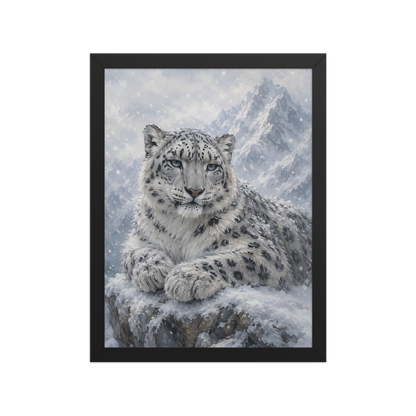 Snow Leopard Calm Framed Poster