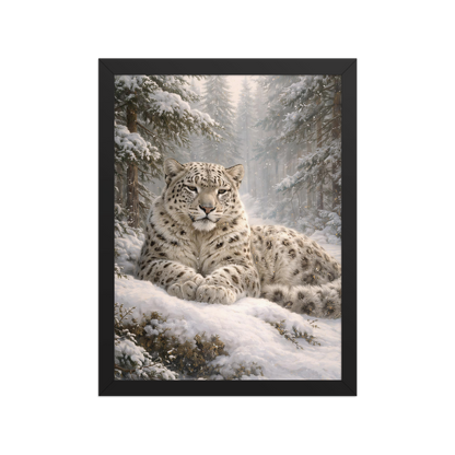 Snow Leopard Winter Calm Framed Poster