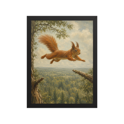 Squirrel Forest Freedom Framed Poster