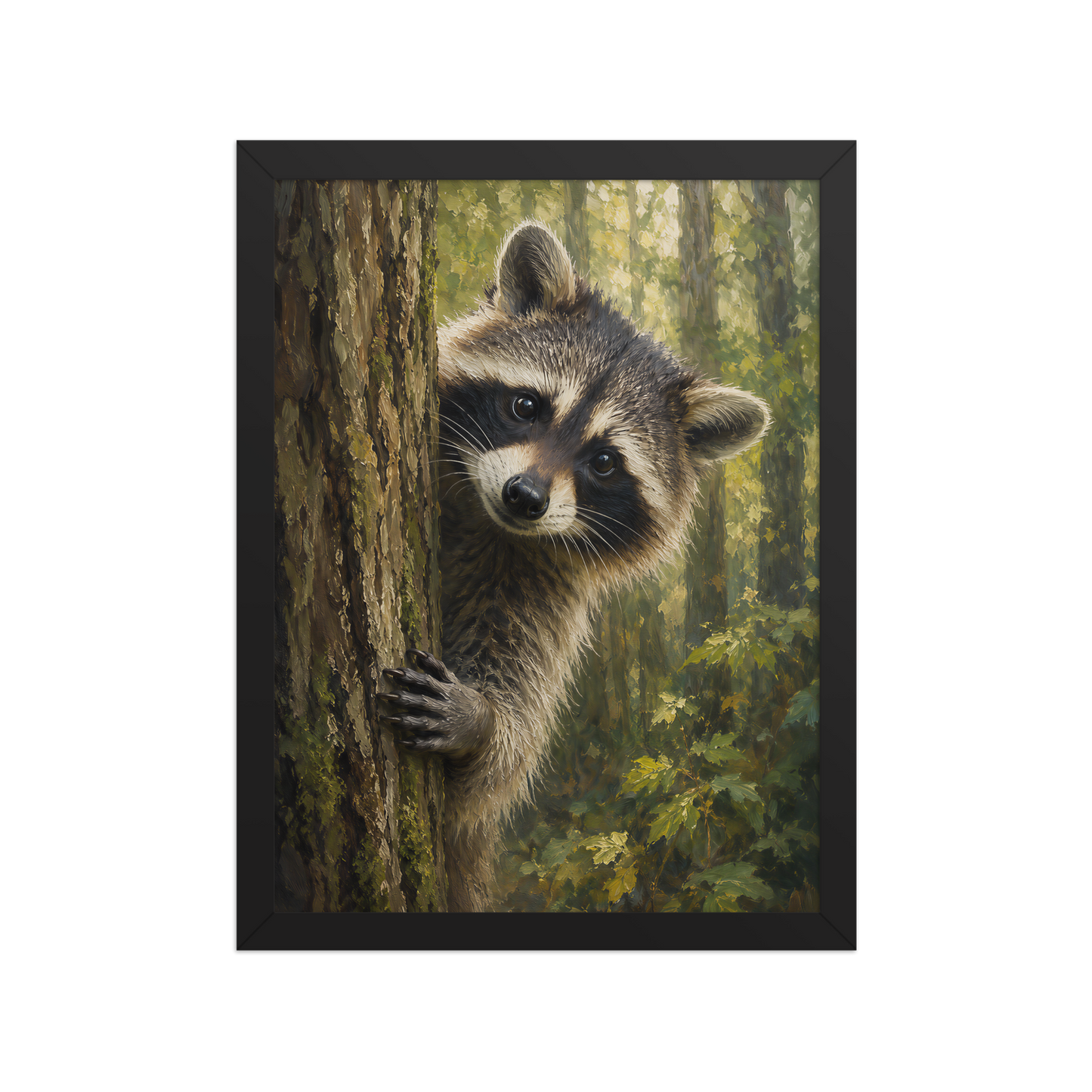 Raccoon Curiosity Framed Poster