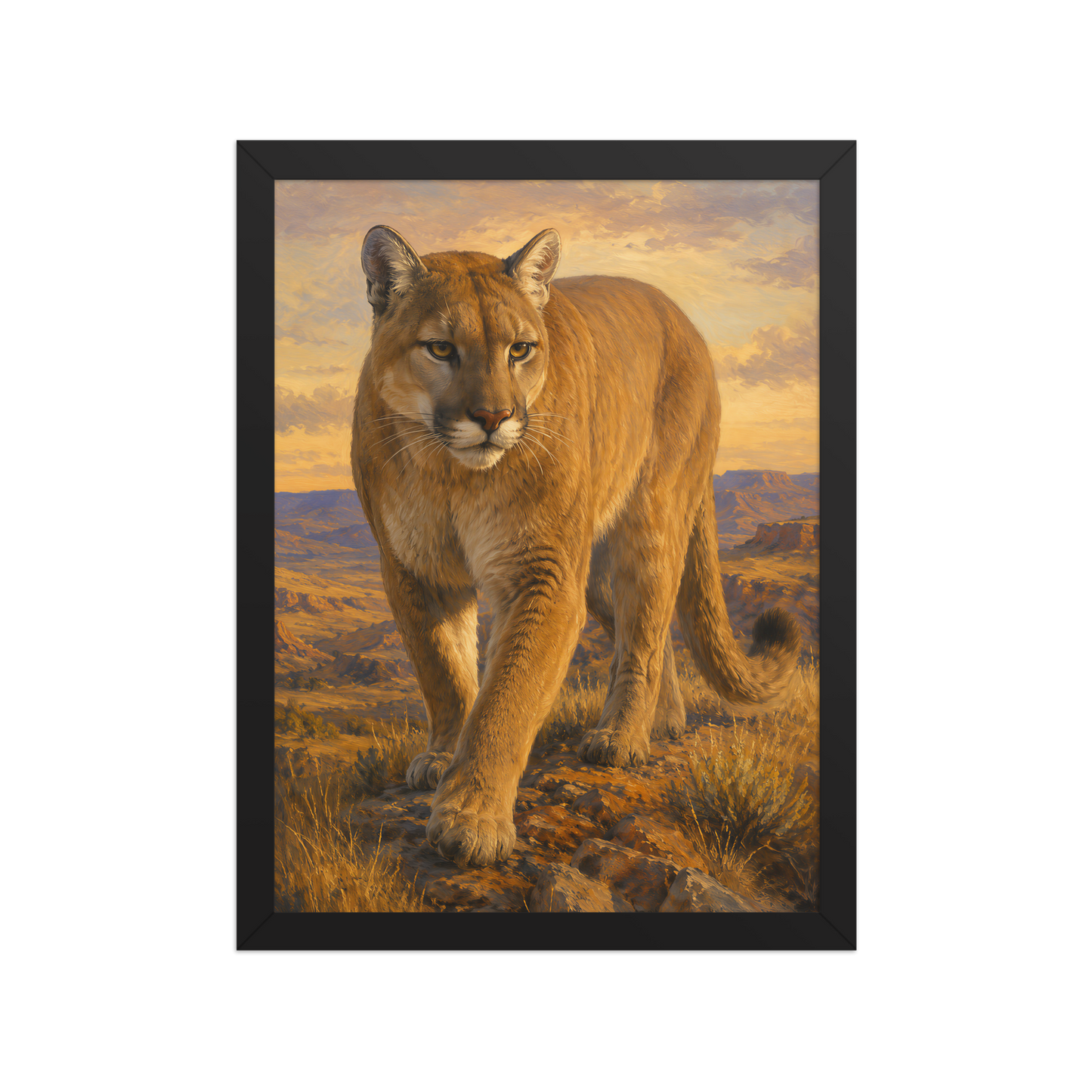 Mountain Lion Desert Pride Framed Poster
