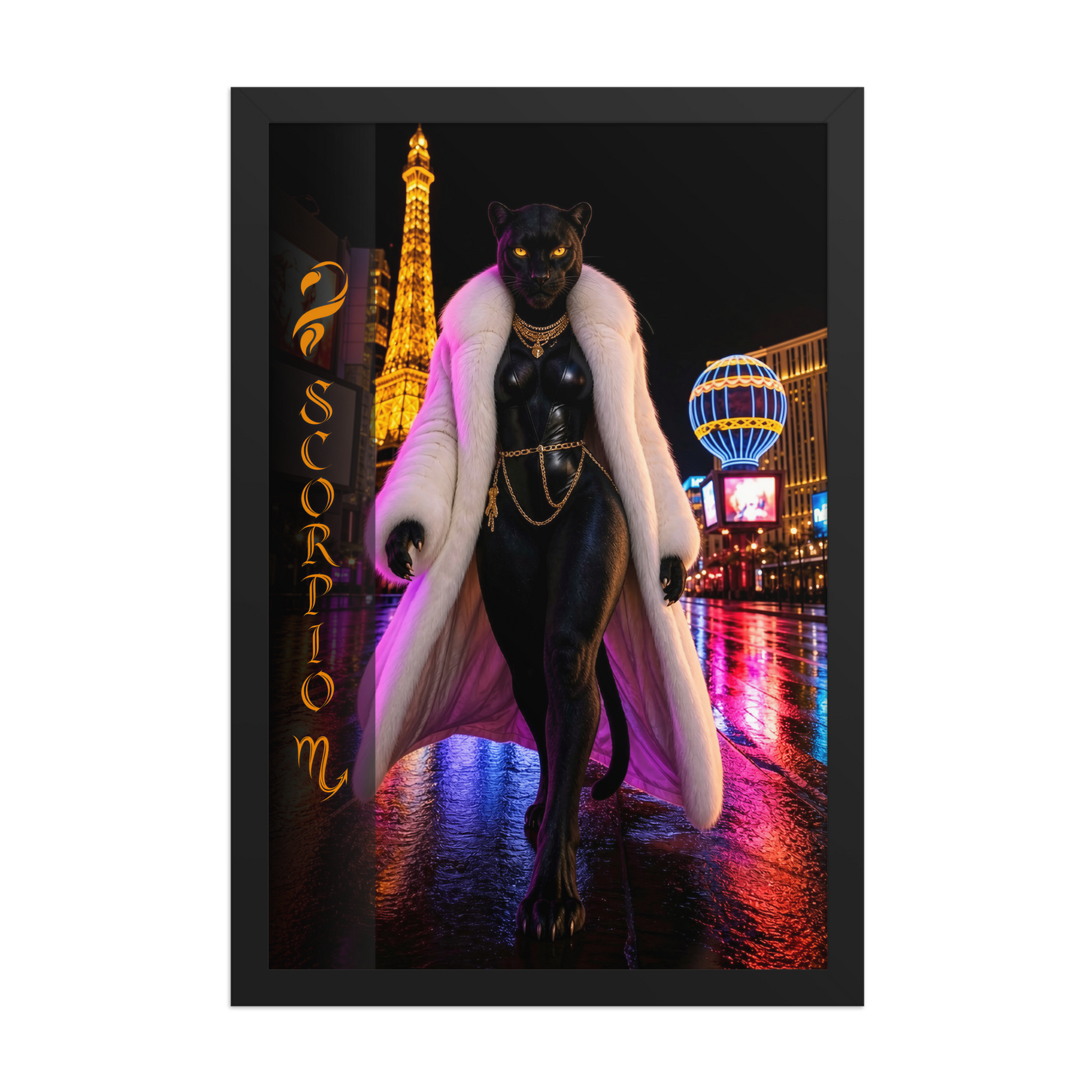Scorpio Woman Black Panther Framed Poster