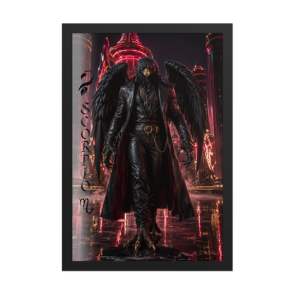 Scorpio man black eagle framed poster
