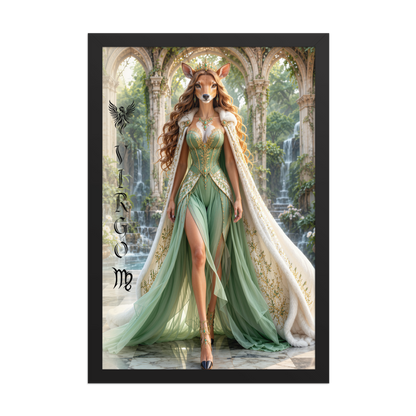Virgo woman deer queen framed poster