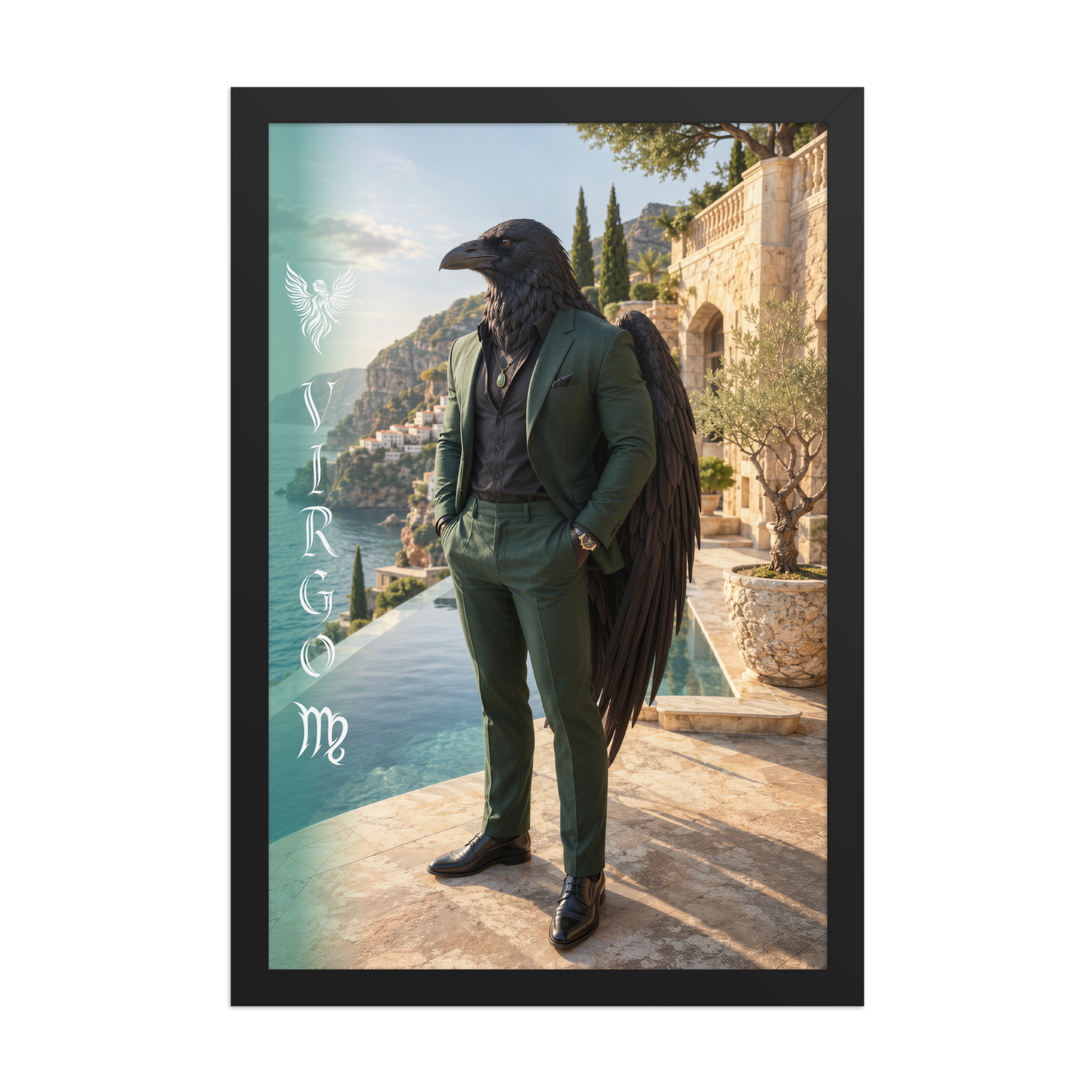 Virgo man raven king framed poster