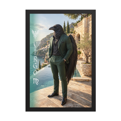 Virgo man raven king framed poster