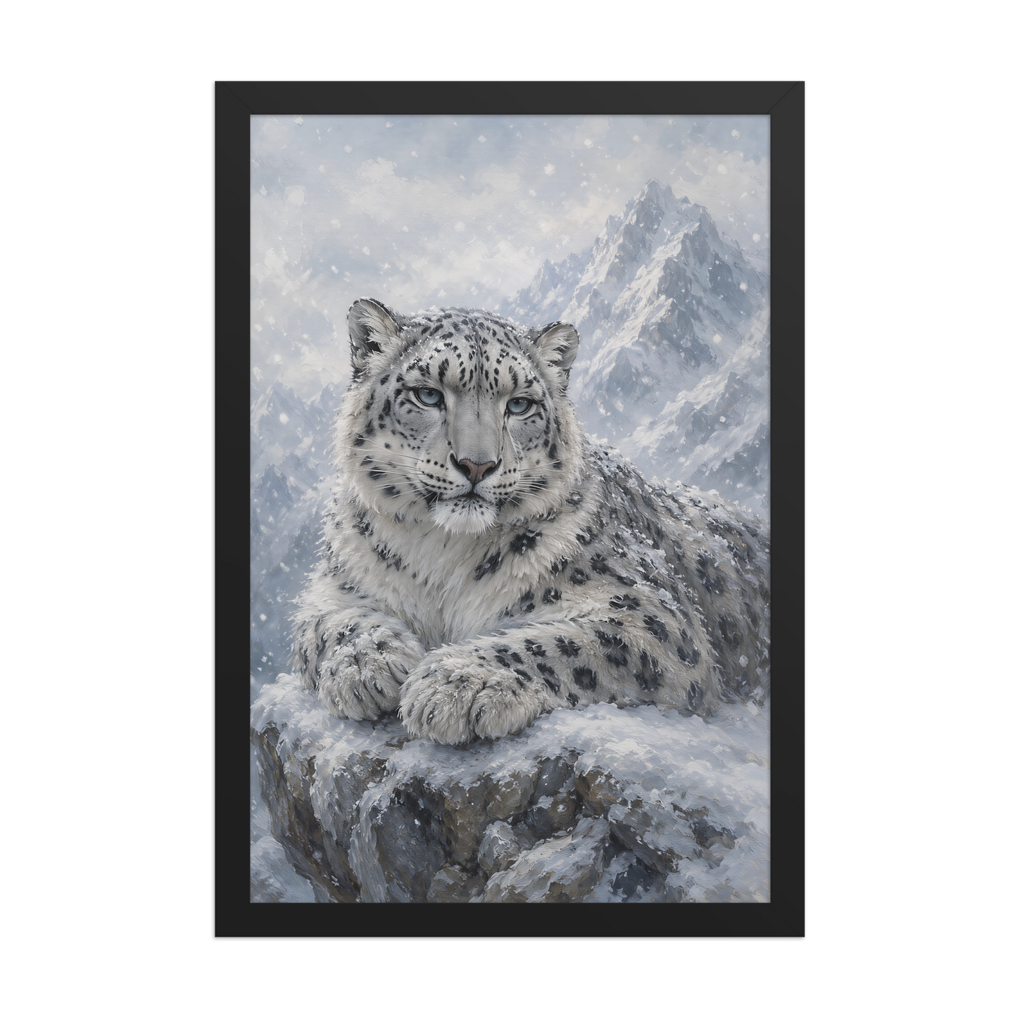 Snow Leopard Calm Framed Poster