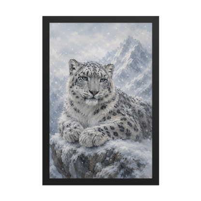 Snow Leopard Calm Framed Poster