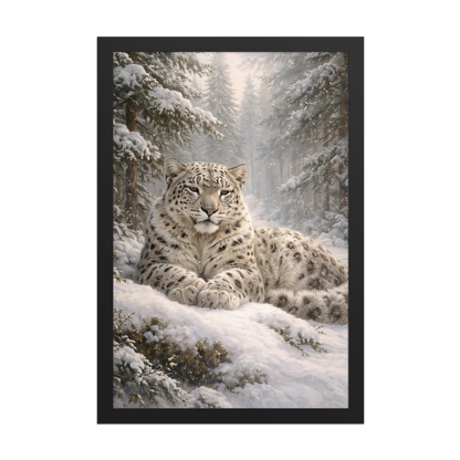 Snow Leopard Winter Calm Framed Poster